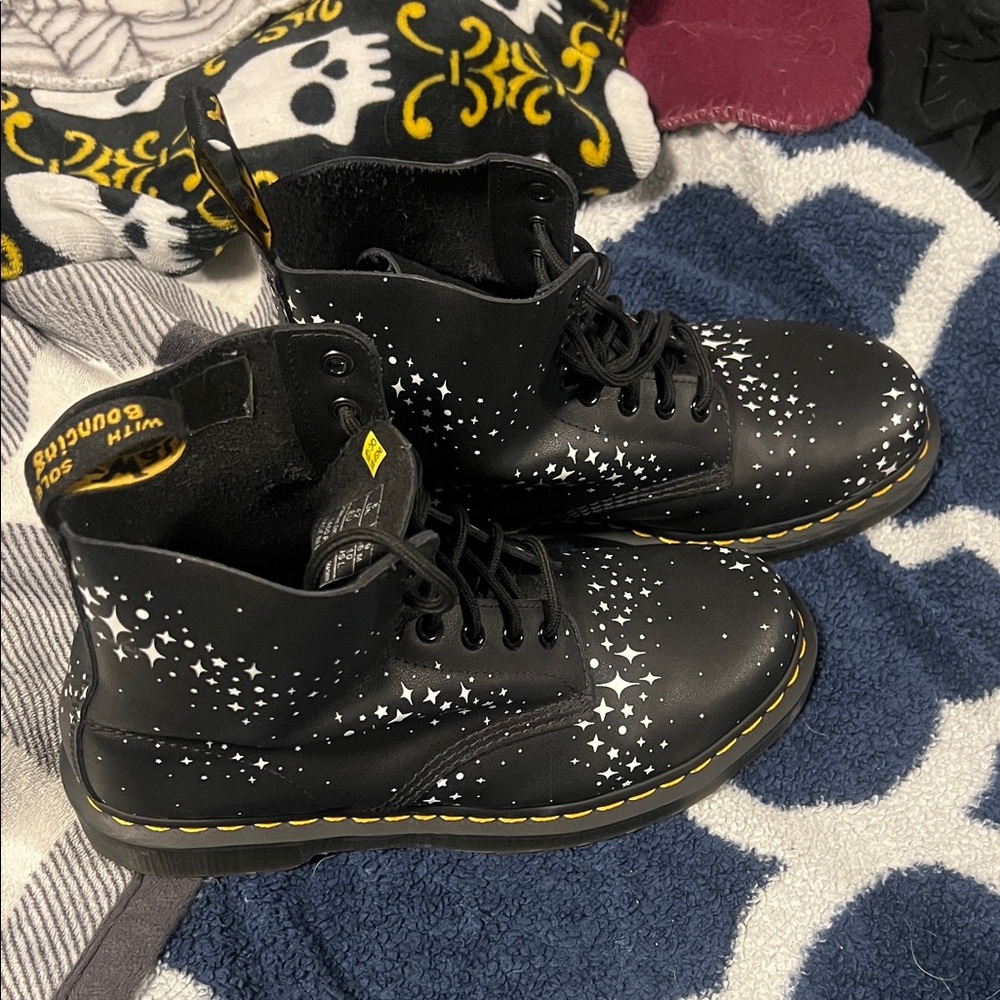 Dr. Martens Black Boots with Star Design